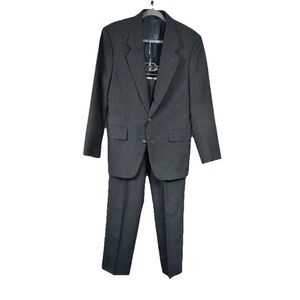 Hunting Horn Classics Men's Gray Wool Blend 40 Suit 29S Pleated Pants Vintage